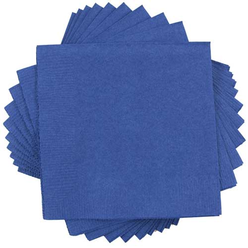Blue and Gold Party Tableware Kit (Small and Medium Plastic Plates, Lunch and Beverage Napkins, Plastic Cups, and Plastic Tablecovers) - 160 Pack