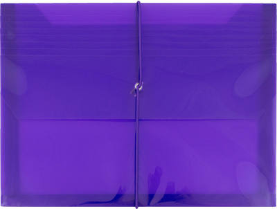 Purple Letter (9 3/4 x 13) Booklet with 2 5/8" Expansion Plastic Envelopes with Elastic Plastic