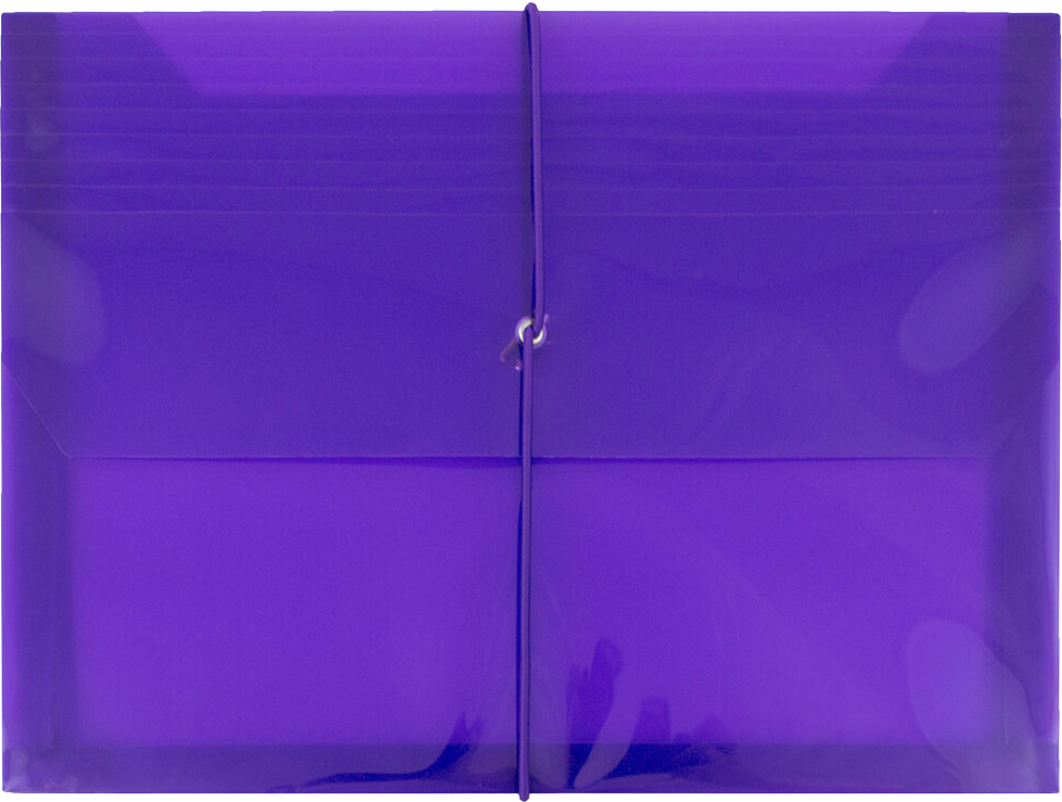 Purple Letter (9 3/4 x 13) Booklet with 2 5/8" Expansion Plastic Envelopes with Elastic Plastic
