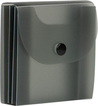 Smoke Gray Plastic Business Card Case with Snap Closure - 20 Card Capacity