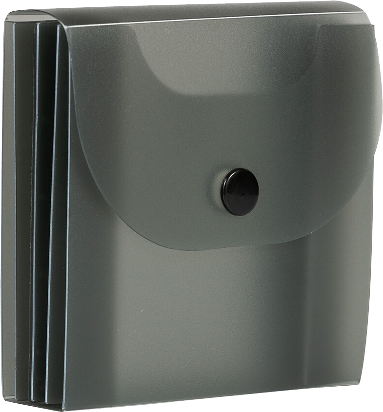 Smoke Gray Plastic Business Card Case with Snap Closure - 20 Card Capacity