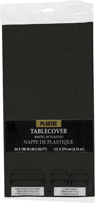 Black 54 x 108 Plastic Tablecover