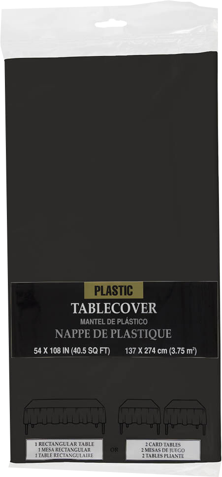 Black 54 x 108 Plastic Tablecover