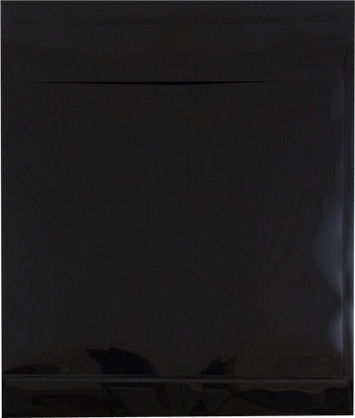 Black Letter Open End with 1" Expansion Plastic Envelopes (9 3/4 x 11 3/4) with Hook and Loop Closure