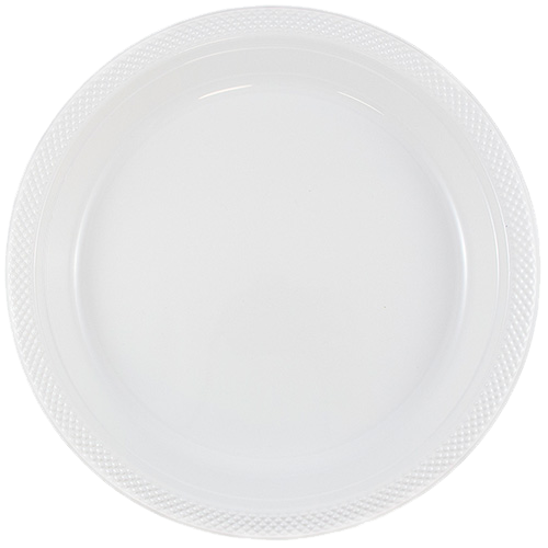 White Medium Plastic Plates (9 Inch) - 20 Pack