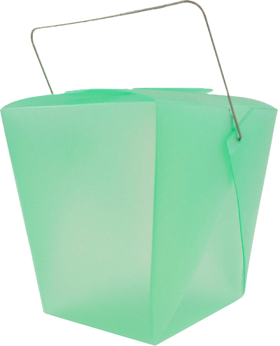 Green Large Plastic Chinese Takeout Containers (4 x 3 1/2 x 4)