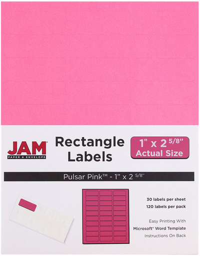 Pink 1 x 2 5/8 Address and 1 x 1 2/3 Circle Labels Set