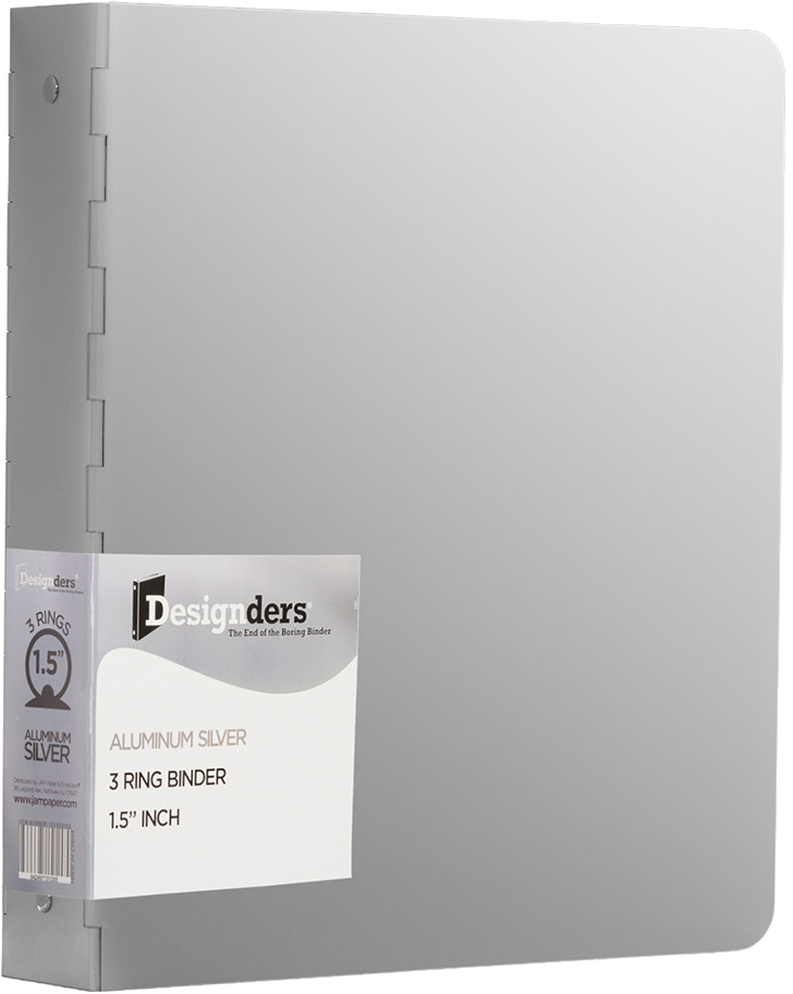 Silver Aluminum 1 1/2 Inch 3-Ring Binder