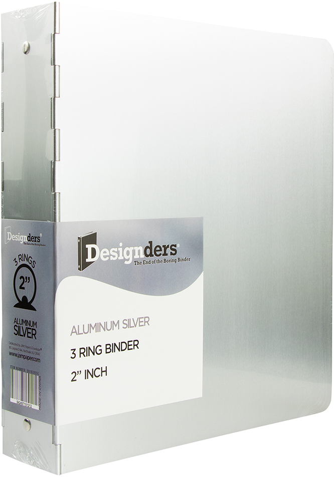 Silver Aluminum 2 Inch 3-Ring Binder