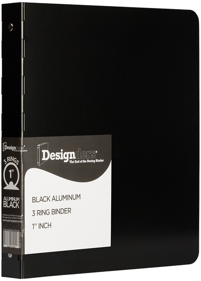 Black Aluminum 1 Inch 3-Ring Binder