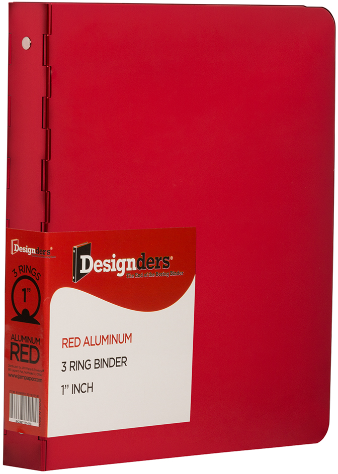 Red Aluminum 1 Inch 3-Ring Binder