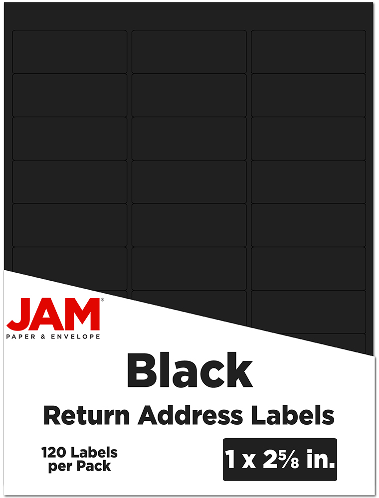 Black 1 x 2 5/8 Return Address Labels