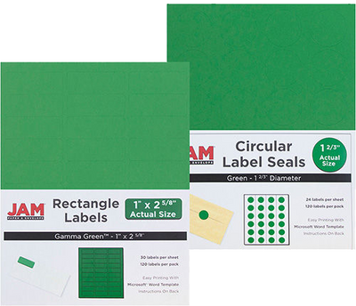 Green 1 x 2 5/8 Address and 1 x 1 2/3 Circle Labels Set