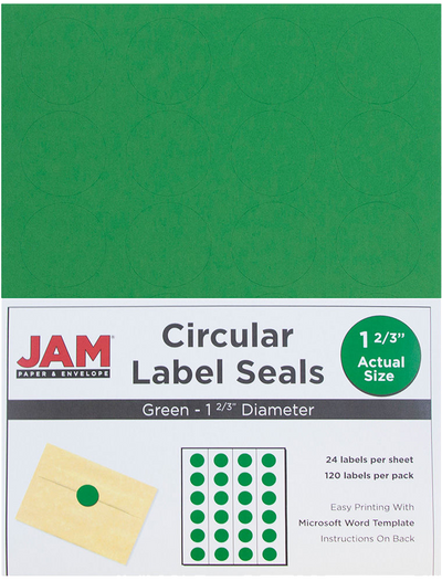 Green 1 x 2 5/8 Address and 1 x 1 2/3 Circle Labels Set
