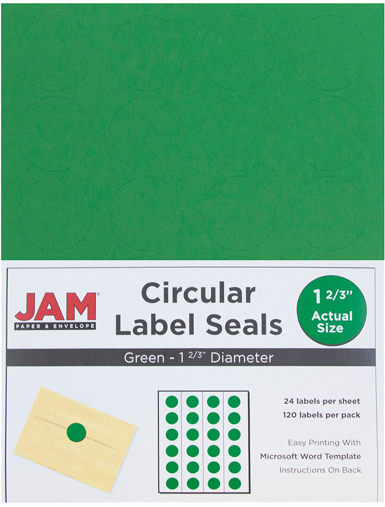 Green 1 x 2 5/8 Address and 1 x 1 2/3 Circle Labels Set