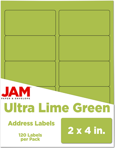 Ultra Lime Green 2 x 4 Address Labels