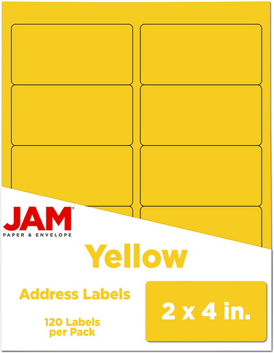 Yellow 2 x 4 Address Labels