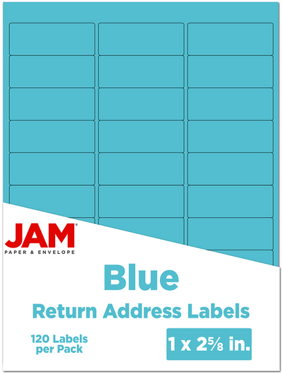 Blue 1 x 2 5/8 Return Address Labels