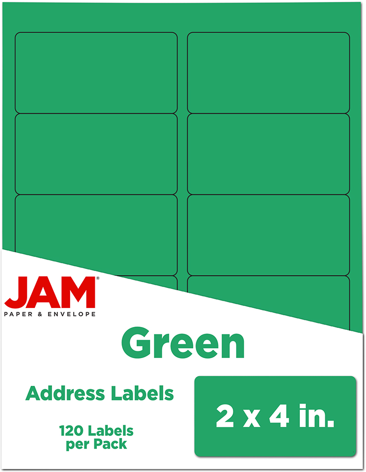Green 2 x 4 Address Labels