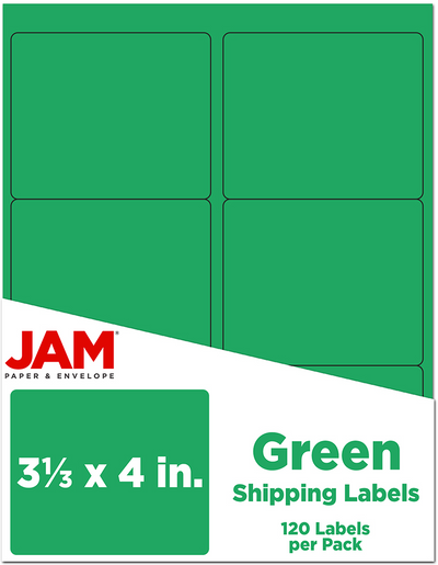 Green 3 1/3 x 4 Shipping Labels
