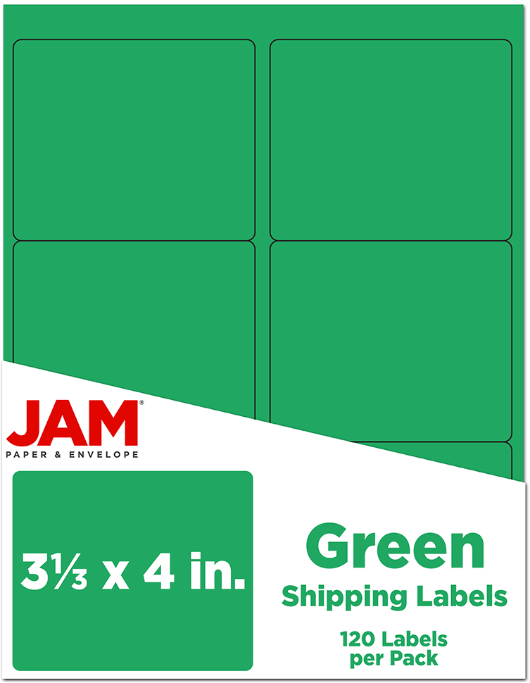 Green 3 1/3 x 4 Shipping Labels