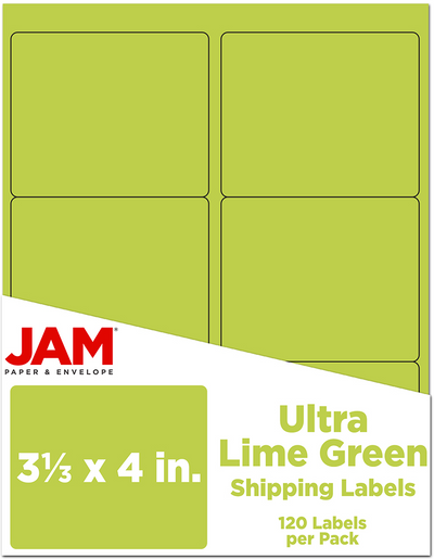 Ultra Lime 3 1/3 x 4 Shipping Labels