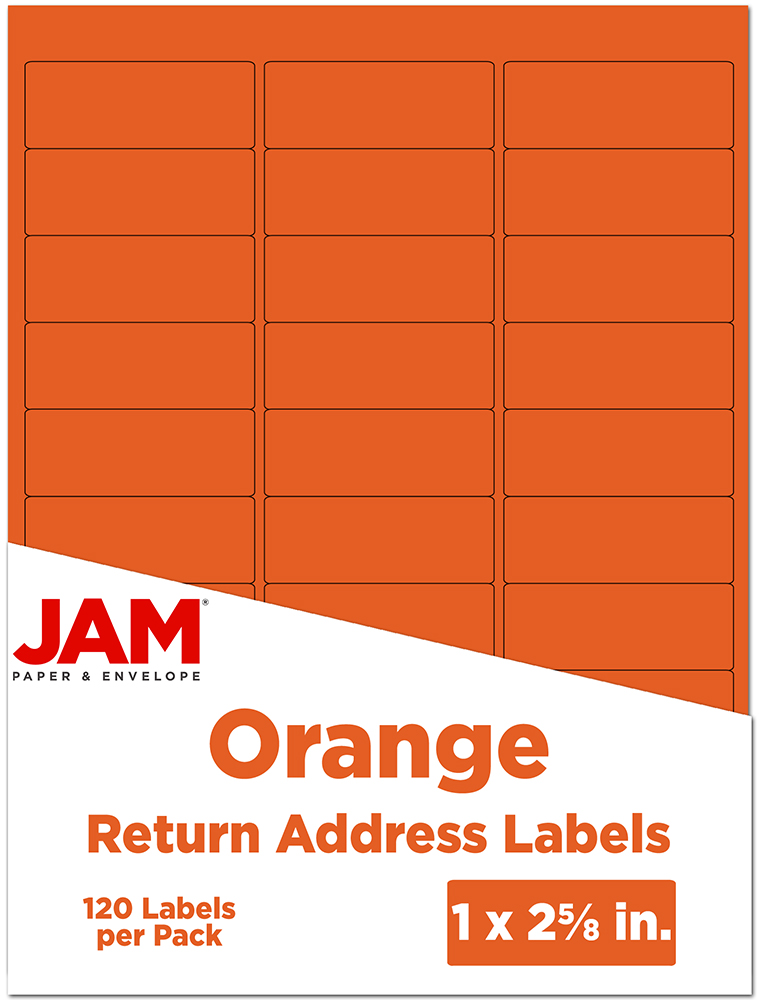 Orange 1 x 2 5/8 Return Address Labels