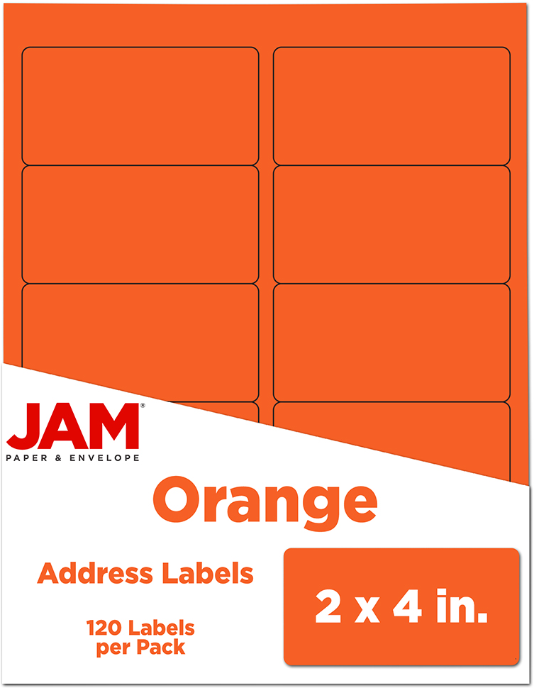 Orange 2 x 4 Address Labels