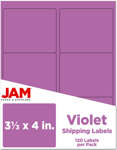 Violet Purple 3 1/3 x 4 Shipping Labels