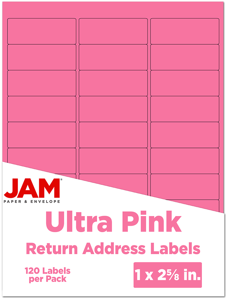 Ultra Pink 1 x 2 5/8 Return Address Labels