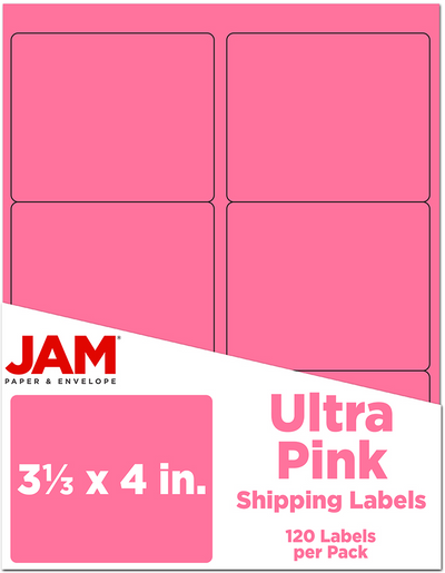 Ultra Pink 3 1/3 x 4 Shipping Labels