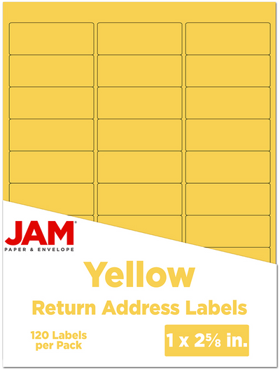 Yellow 1 x 2 5/8 Return Address Labels