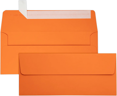 Bright Orange #10 Stationery Set - 100 Pack