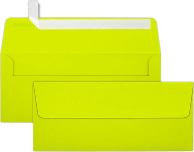 Ultra Lime Green #10 Stationery Set  - 100 Pack