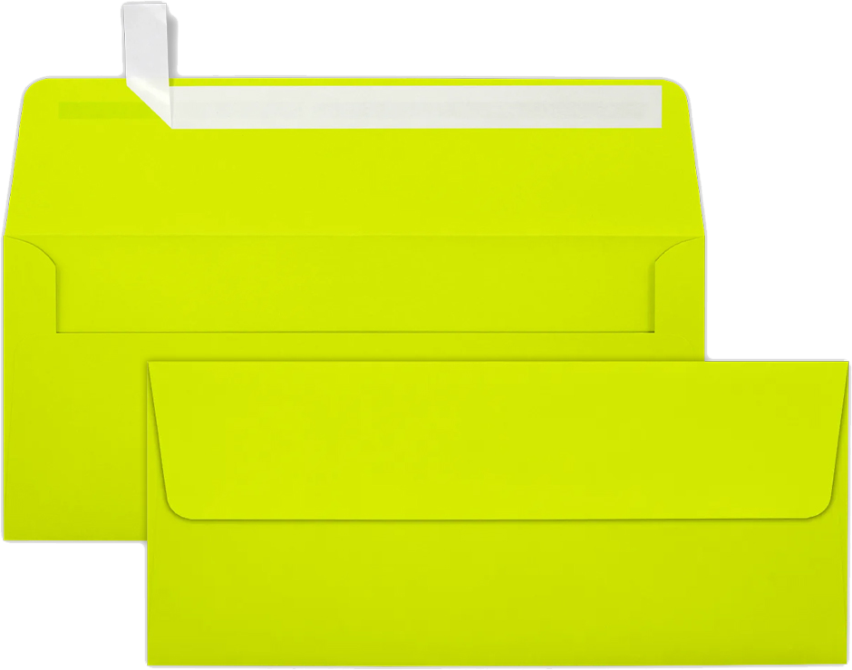 Ultra Lime Green #10 Stationery Set  - 100 Pack