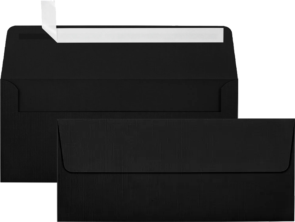 Black Linen #10 Stationery Set - 50 Pack