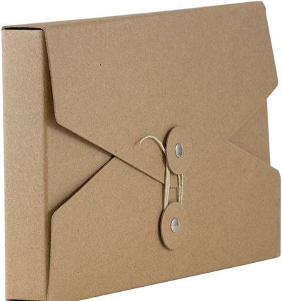 Natural Brown Kraft 5 1/2 x 8 1/2 x 1 Button and String Video Portfolios