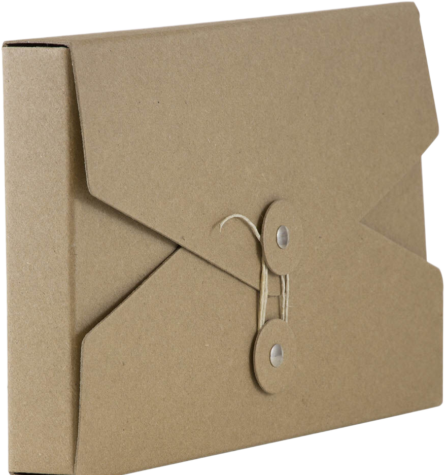 Natural Brown Kraft 5 1/2 x 8 1/2 x 1 Button and String Video Portfolios