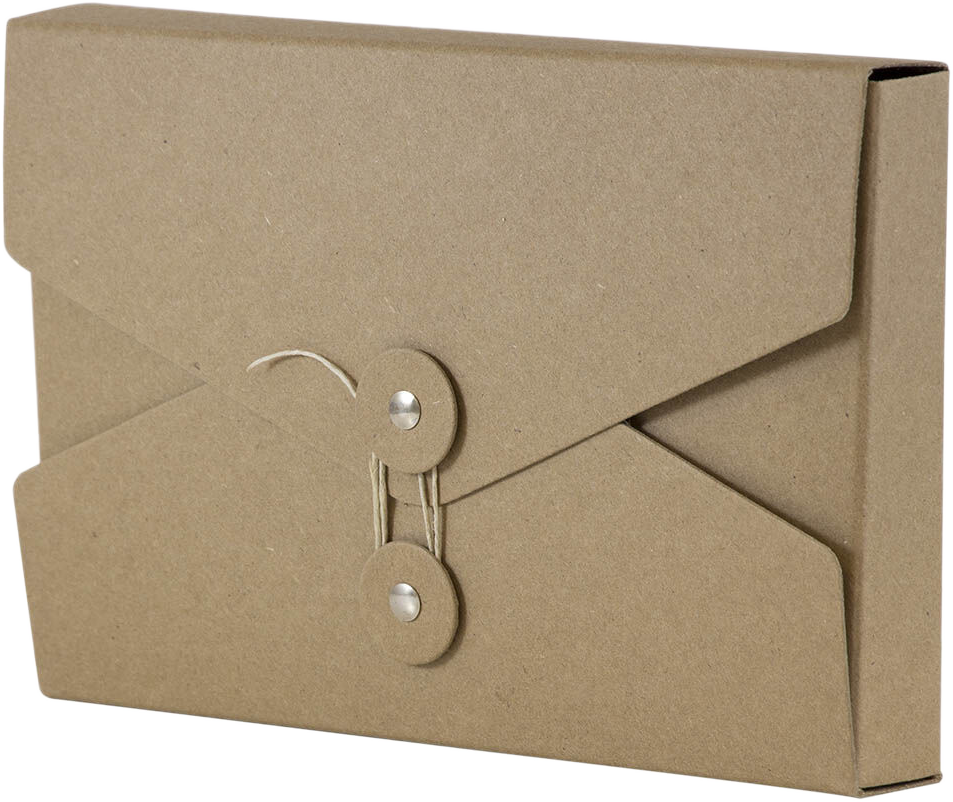 Natural Brown Kraft 5 1/2 x 8 1/2 x 1 Button and String Video Portfolios