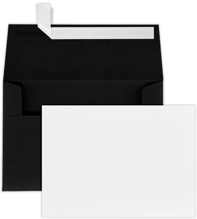 Black Linen A7 Stationery Set - 25 Pack