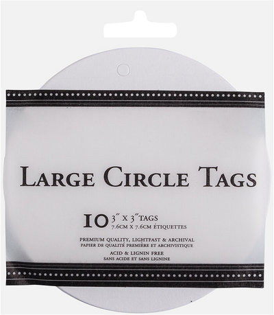 White Large Circle Gift Tags (3 x 3) - 10 Pack