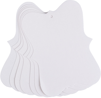 White Fashion Large Gift Tags (3 x 4) - 10 Pack