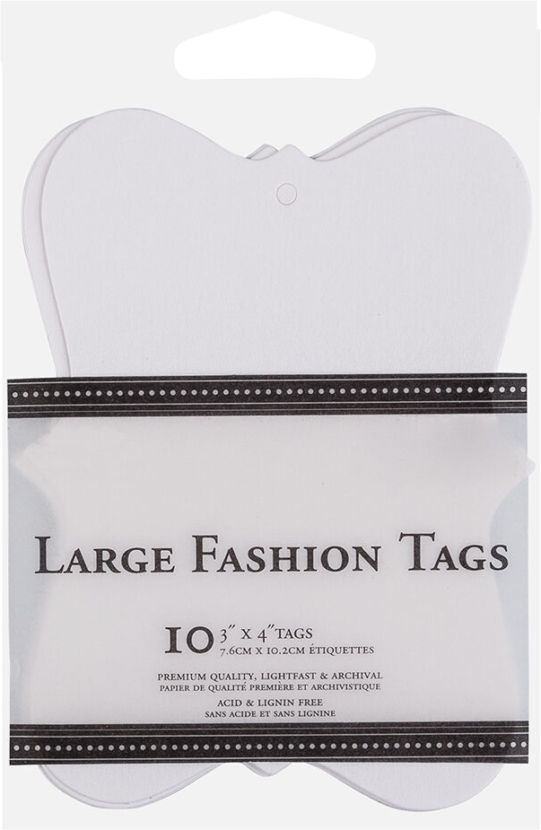 White Fashion Large Gift Tags (3 x 4) - 10 Pack
