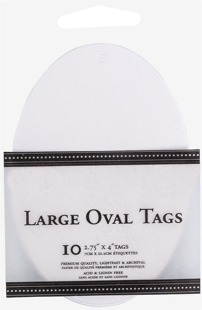 White Large Oval Gift Tags (2 3/4 x 4) - 10 Pack
