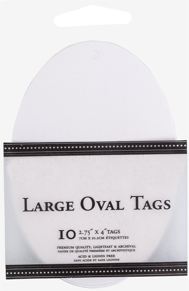 White Large Oval Gift Tags (2 3/4 x 4) - 10 Pack