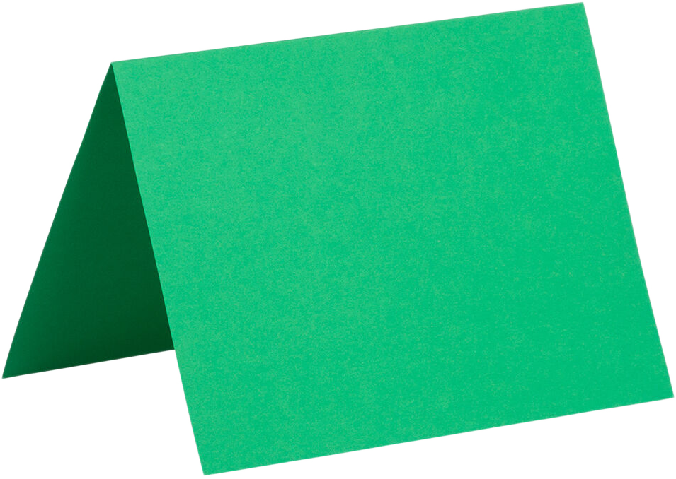 Holiday Green 100lb 4 x 5 7/16 Foldover Cards