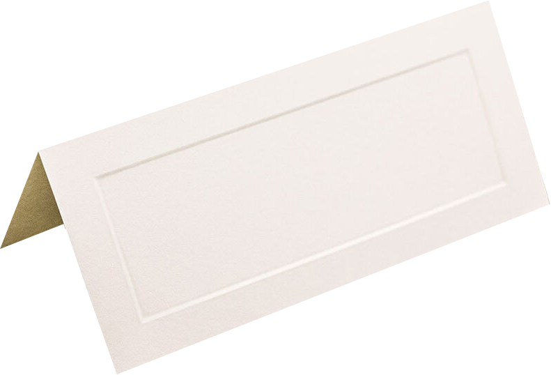 Ivory with Embossed Border 2 x 4 1/4 Foldover Place Cards