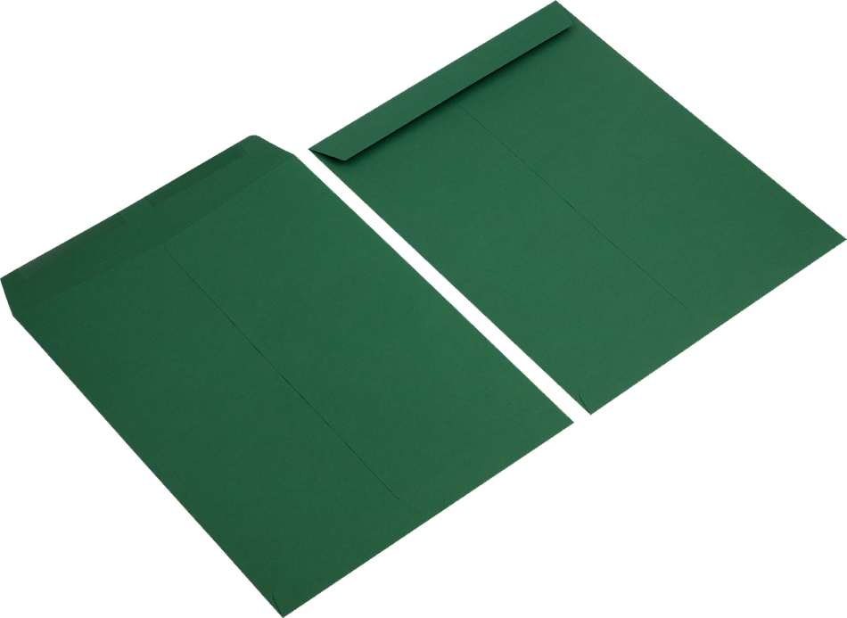 Dark Green 28lb 10 x 13 Open End Envelopes