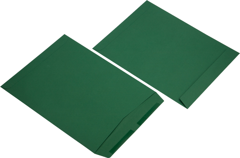Dark Green 28lb 10 x 13 Open End Envelopes