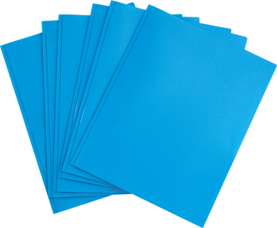 Light Blue 9 x 12 Plastic Pop Folders with Clasp